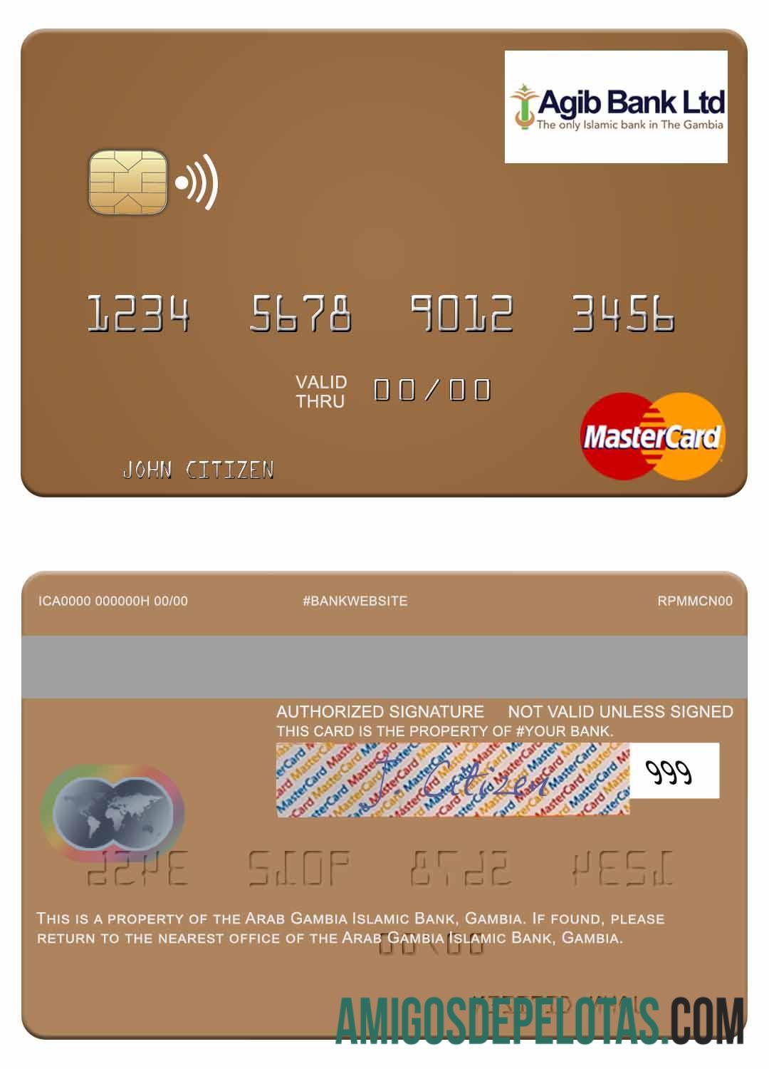 Gâmbia Árabe Gâmbia Banco Islâmico Mastercard modelo